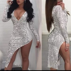 Silver sequined dress
